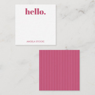 Personalized Pink Stripe Card