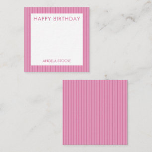 Personalized Pink Stripe Card