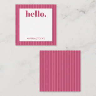 Personalized Pink Stripe Card