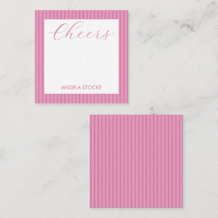 Personalized Pink Stripe Card