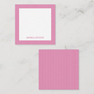 Personalized Pink Stripe Enclosure Card