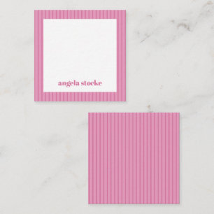 Personalized Pink Stripe Enclosure Card