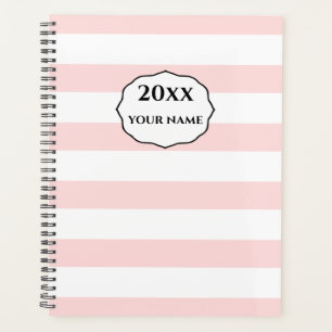 Personalized Pink Stripes Planner Notebook