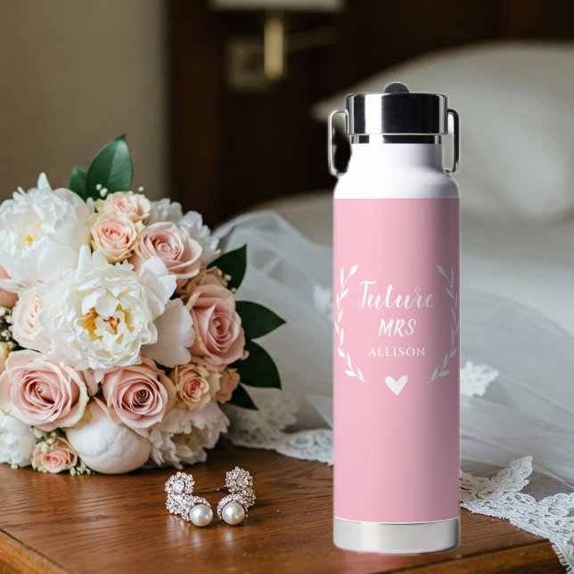 Personalized Pink Water Bottle, Custom Mrs. Design Bottle (Creator Uploaded)