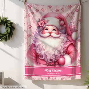 Personalized Pinkmas Santa Blanket for Little Girl