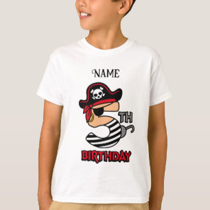 Personalized Pirate 5th birthday t-shirt