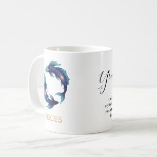 "Personalized Pisces Zodiac sign Name and traits Coffee Mug