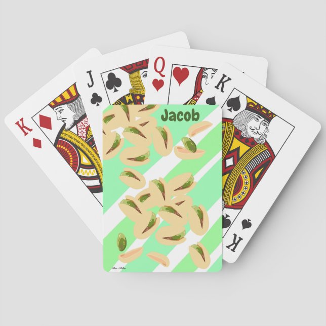 Personalized Pistachio Nuts Playing Cards (Back)