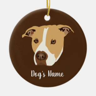 Personalized Pitbull Ceramic Tree Decoration