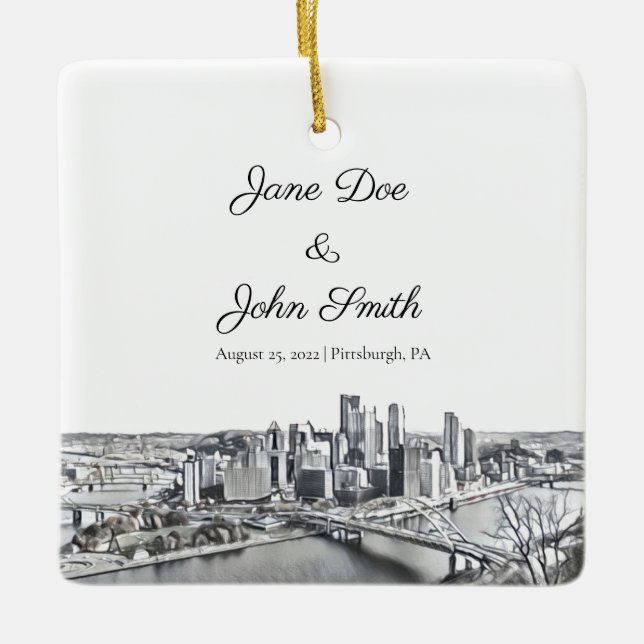 Personalized Pittsburgh Ceramic Ornament (Front)
