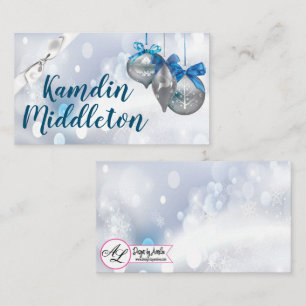 Personalized Place Cards Ornaments Snowflakes Snow