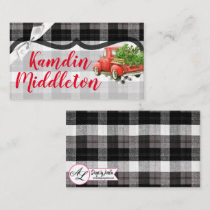 Personalized Place Cards XMAS Truck Christmas Buff