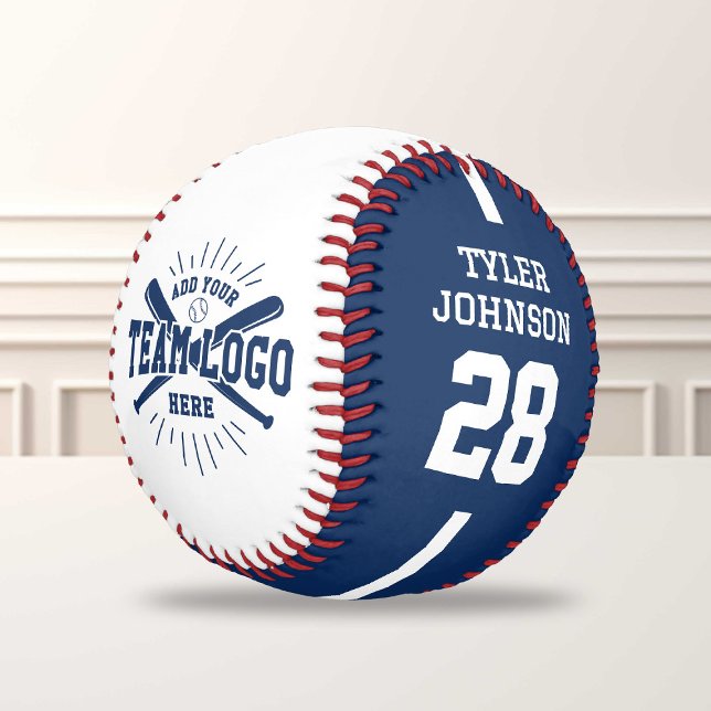 Personalized Player Team Logo Blue Baseball (Creator Uploaded)