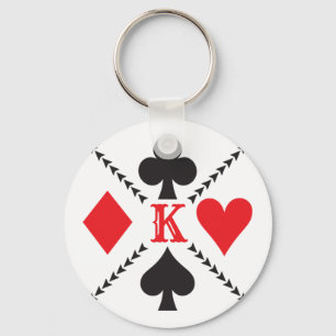 Personalized Playing Card Suit Symbol Poker Key Ring
