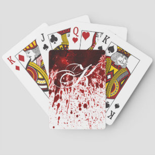 Personalized Playing Cards Blood Splatter Vampire