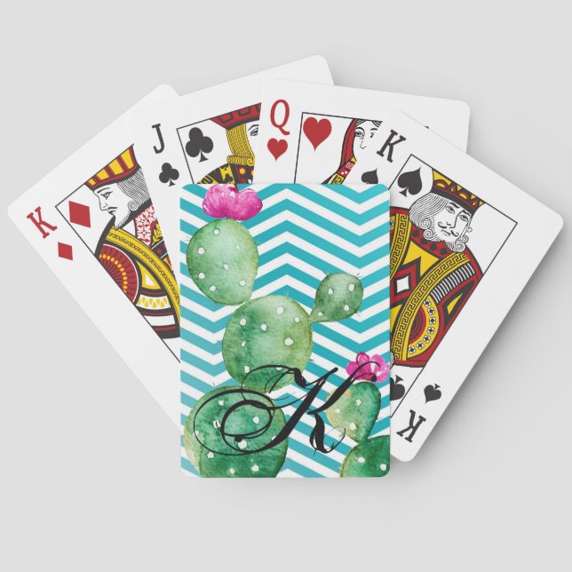Personalized Playing Cards Boho Cacti Cactus Succu (Back)