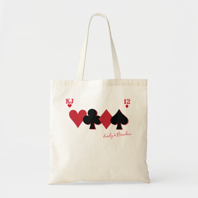 Personalized Playing Cards Poker Wedding Party Tote Bag (Front)
