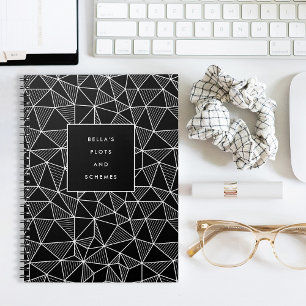 Personalized Plots & Schemes Geometric Pattern Notebook