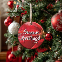 Personalized Poinsettia Seasons Greetings