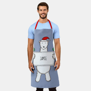 Personalized Polar Bear Christmas Apron