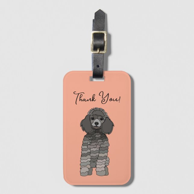 Personalized Poodle Dog Pet Luggage Tag (Front Vertical)