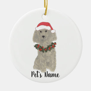 Personalized Poodle (Grey Silver) Ceramic Tree Decoration