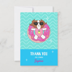 Personalized Pool Party Themed Thank You Cards