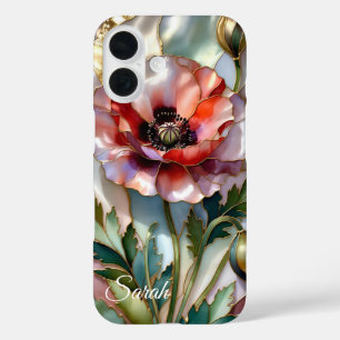 Personalized Poppy Flower Phone Case Floral