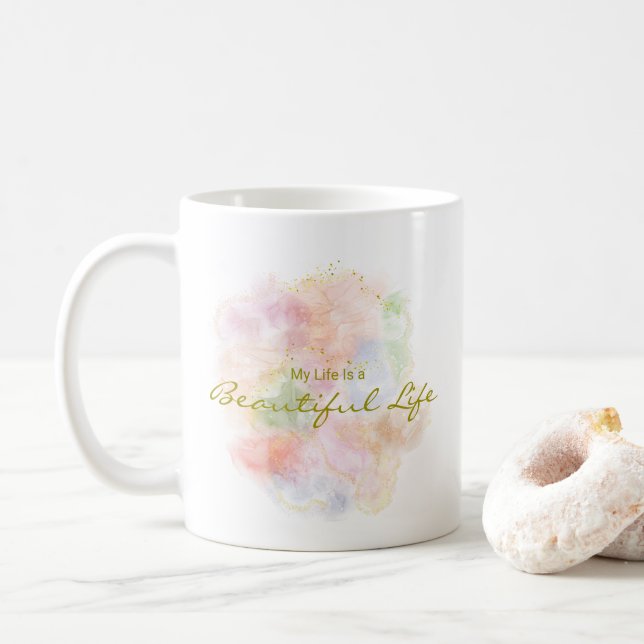 Personalized Positive Quote Resin Art Typography Coffee Mug (With Donut)