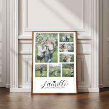 Personalized Poster Our Family 7 Photos and