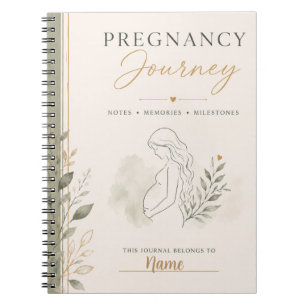 Personalized Pregnancy Journey Notebook Pregnanc