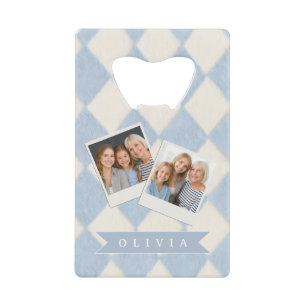 Personalized Preppy Soft Blue Fuzzy Argyle Name