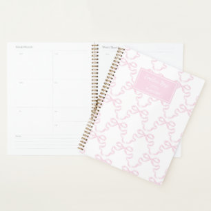 Personalized Preppy Watercolor Bow Ribbonerie Planner