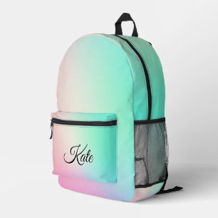 Personalized Pretty Colorful Modern Girly Rainbow  Printed Backpack
