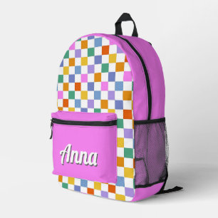 Personalized Pretty Colorful Modern Rainbow Green  Printed Backpack