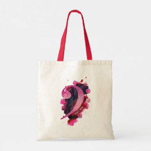 Personalized Pretty Pink Piano Grand Staff Music Tote Bag