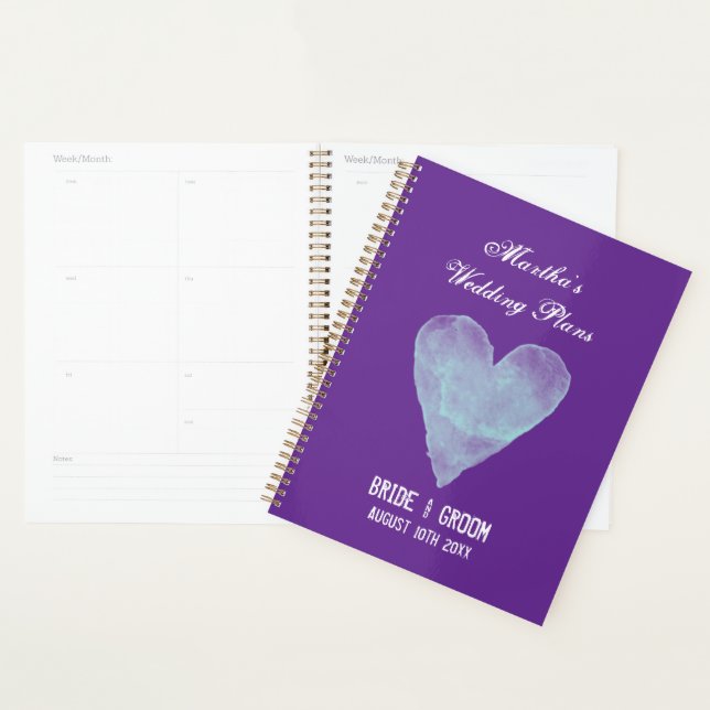 Personalized pretty rustic heart wedding planner (Display)