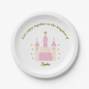 "Personalized Princess and Castle Plates   Magical