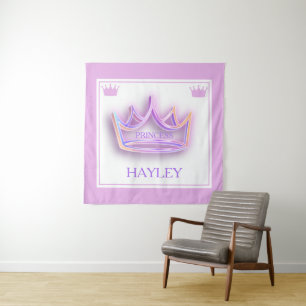 Personalized Princess Crown Wall Tapestry