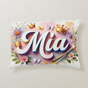 Personalized Princess Floral Name Decorative Cushion