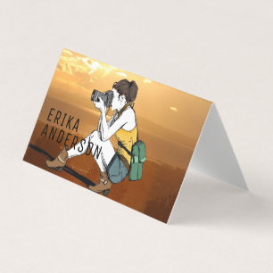 Personalized Professional Photographer Folded Business Card