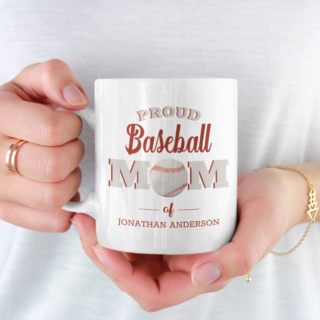 Personalized Proud Baseball Mom Coffee Mug (Creator Uploaded)