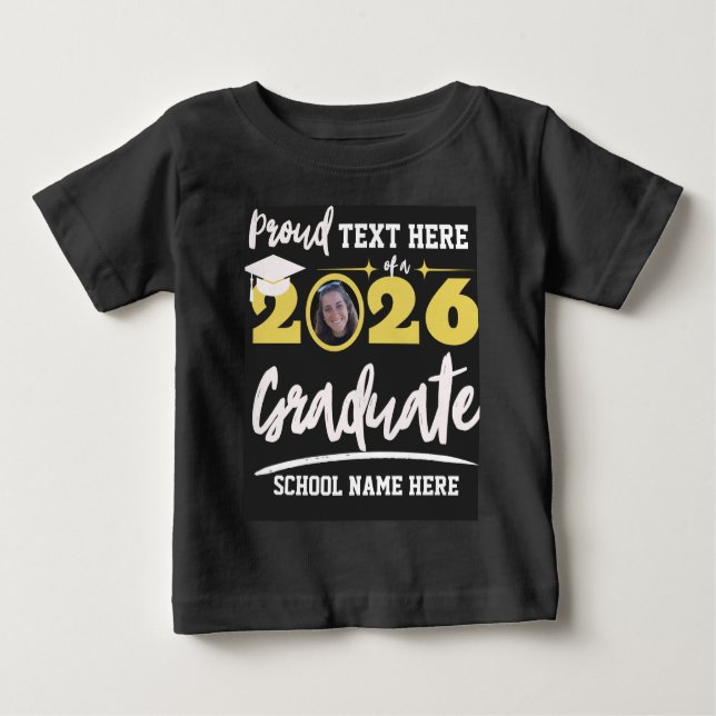 Personalized Proud Family Graduation Class of 2026 Baby T-Shirt (Front)