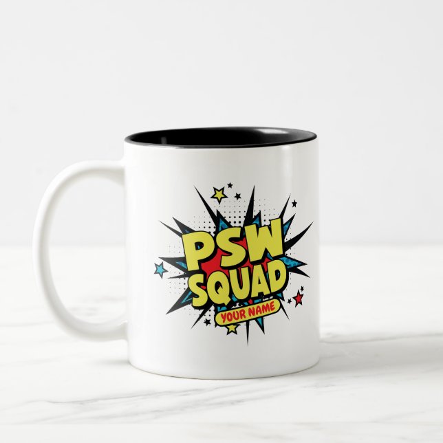 Personalized PSW Squad! Two-Tone Coffee Mug (Left)