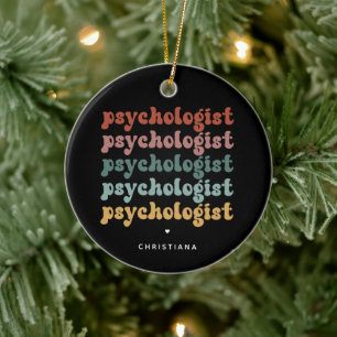 Personalized Psychologist Retro Psychology Ceramic Tree Decoration
