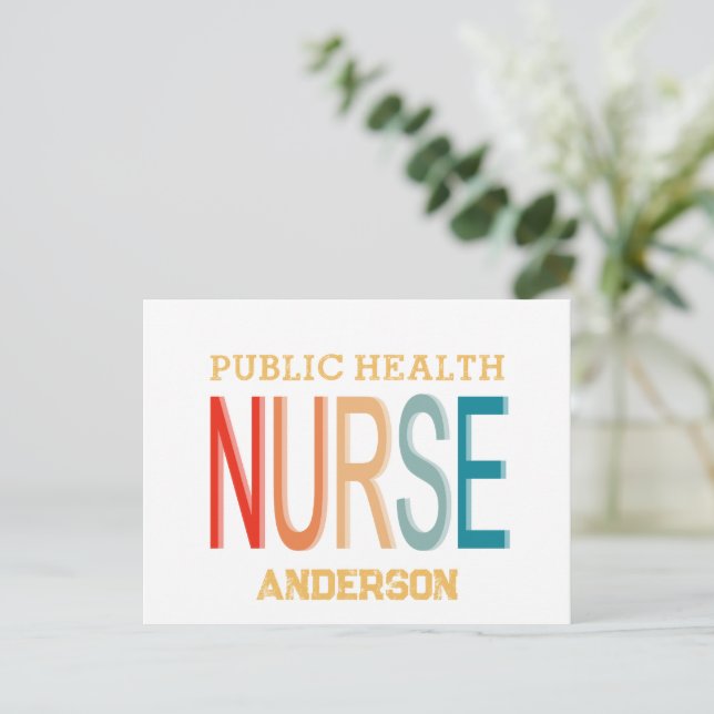 Personalized Public health nurse RN gifts Holiday Postcard (Standing Front)