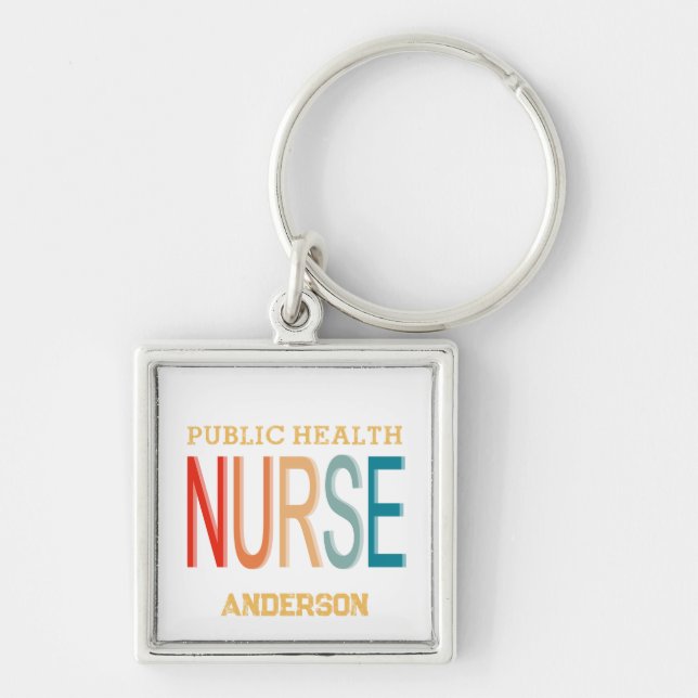 Personalized Public health nurse RN gifts Key Ring (Front)