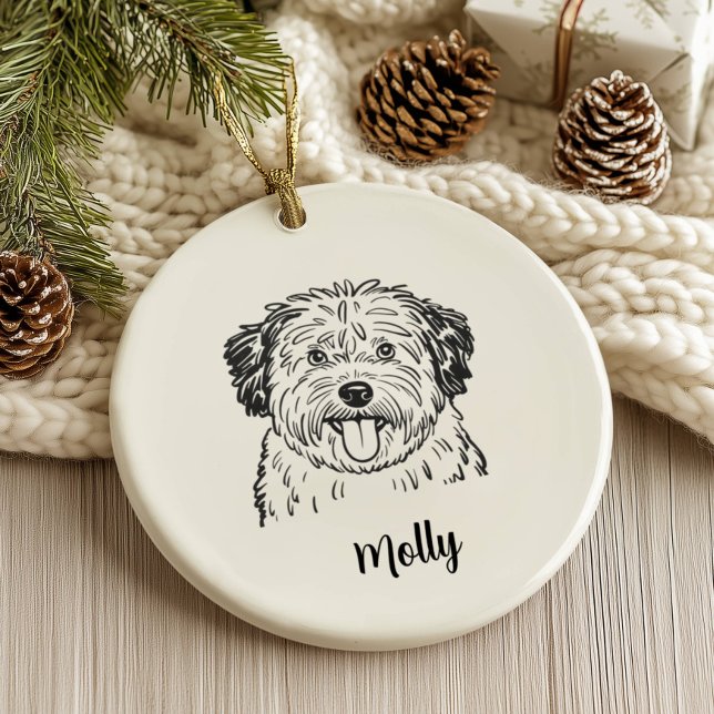 Personalized Puli Dog Christmas Ceramic Tree Decoration (Creator Uploaded)