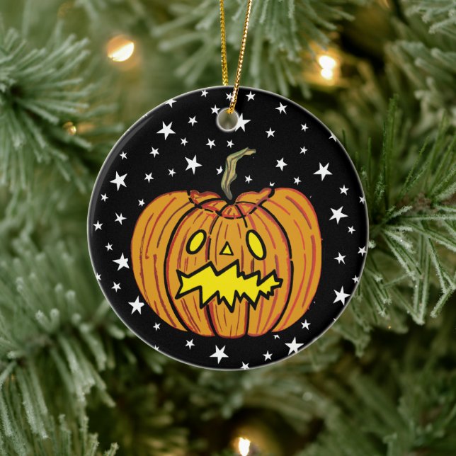 Personalized Pumpkin Halloween Hanging Ornament (Tree)
