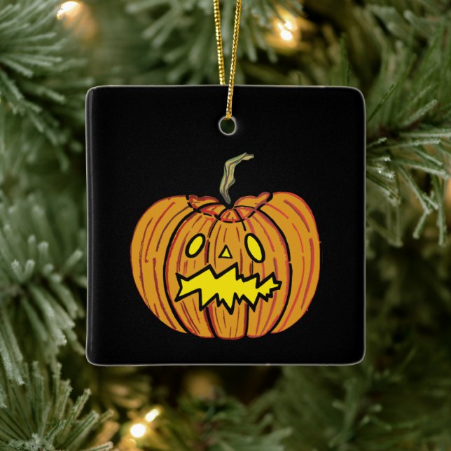 Personalized Pumpkin Halloween Hanging Ornament (Tree)